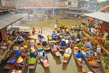 Visita al mercato ferroviario di Mae Klong e al mercato galleggiante