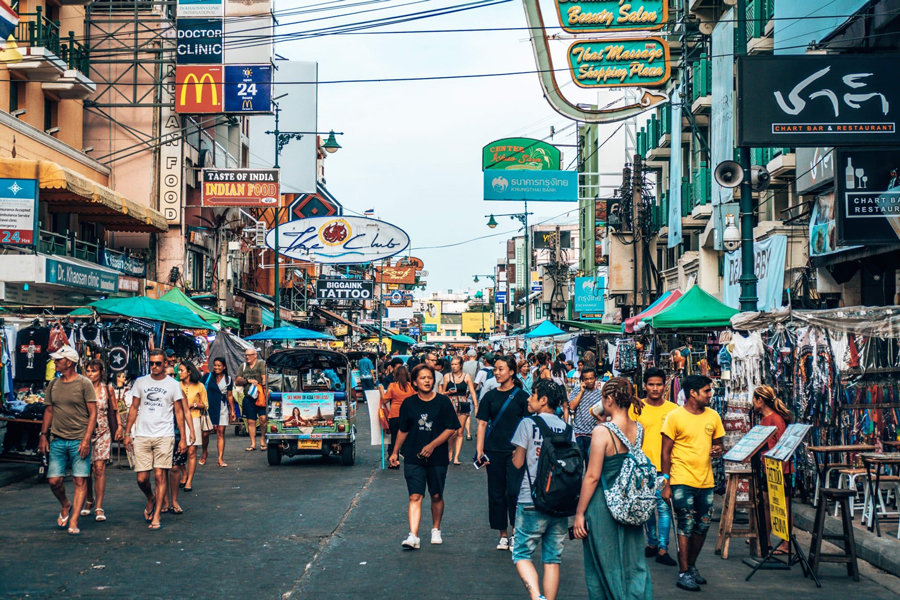 La vivace strada di Khao San