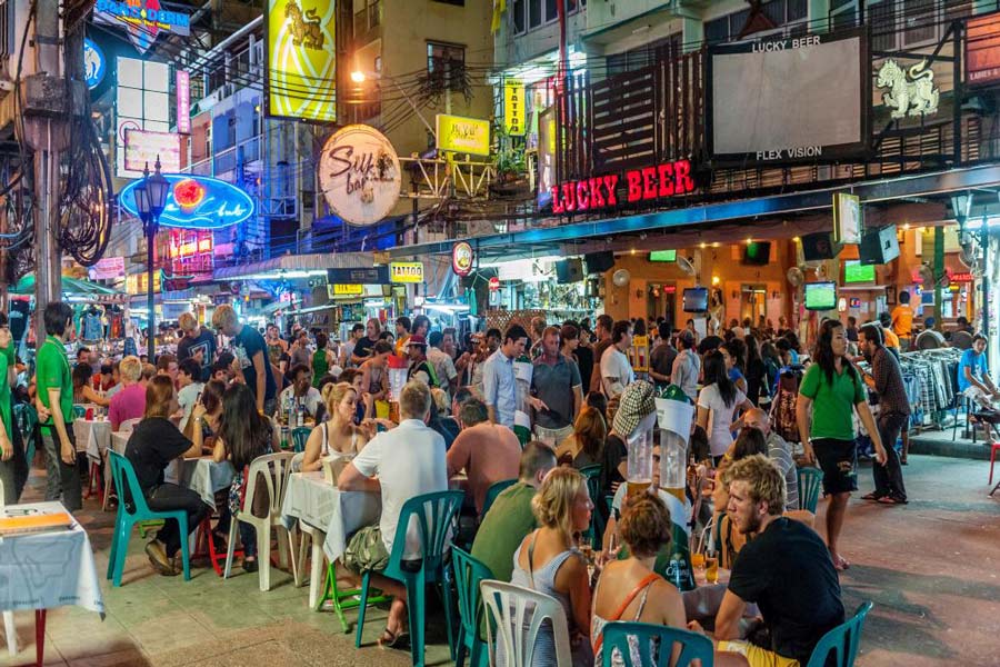 Panoramica sul clima della strada di Khao San