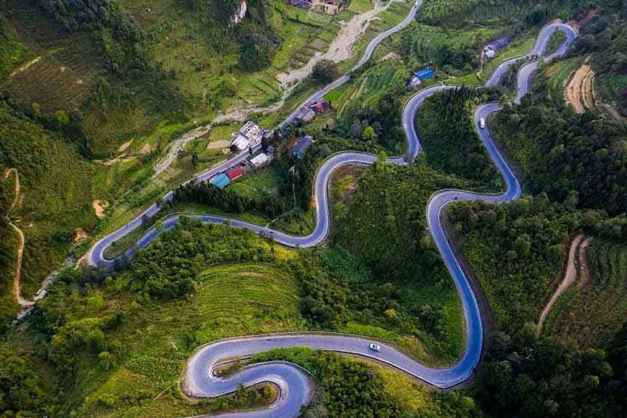 Il passo di Tham Ma a Cao Bang in Vietnam